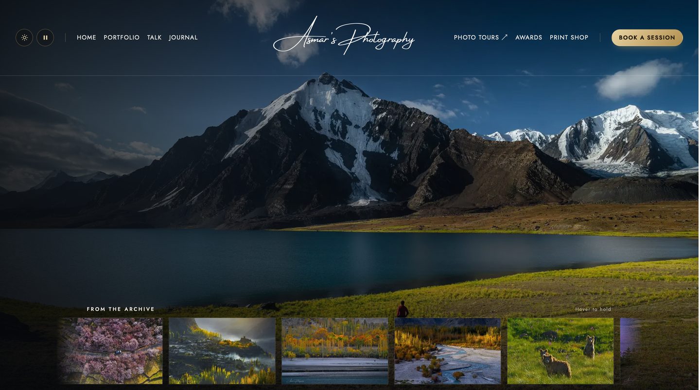 Asmar's Photography website — award-winning landscape photography of northern Pakistan