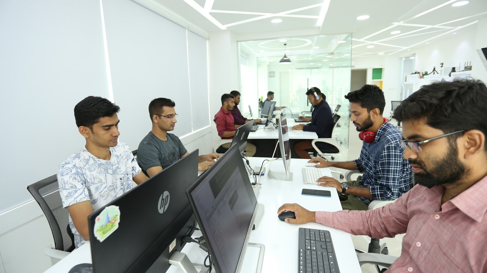 Developers building software together