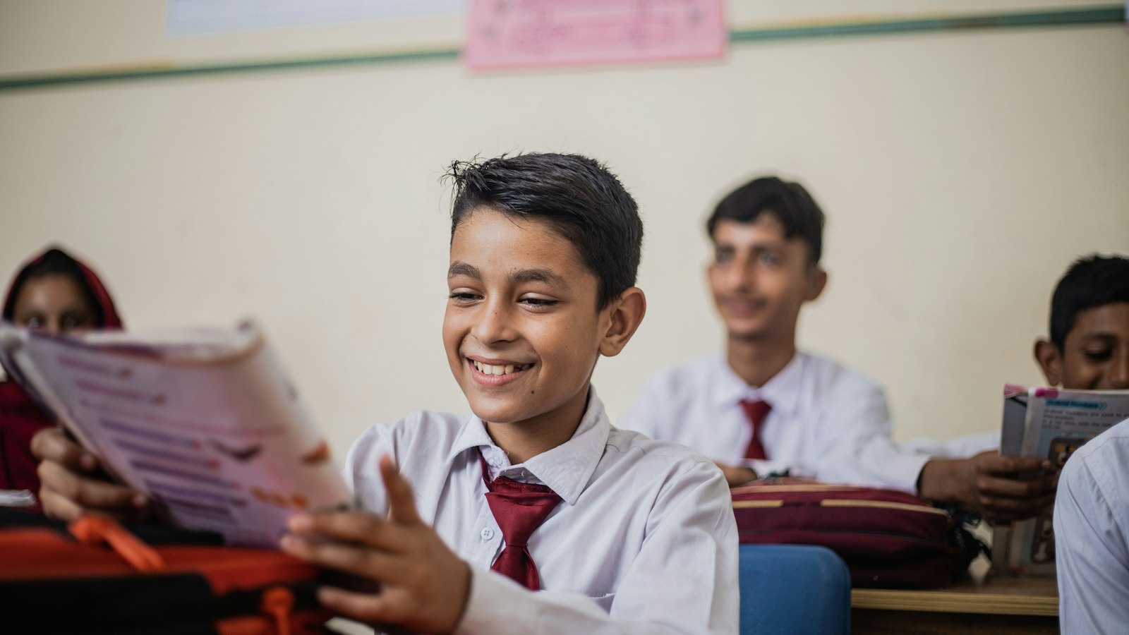 Students learning together in a classroom